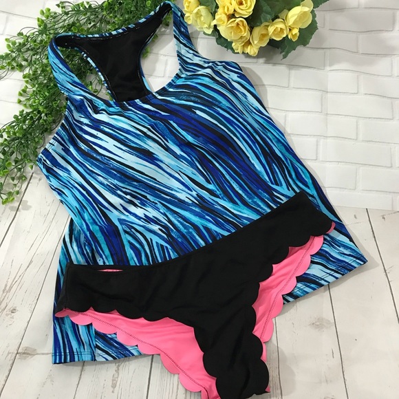 PINK Victoria's Secret Other - Aquabelle Tankini + Pink Bikini Bottom Sz L